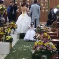 Casamento bucólico, com lindas flores do campo.